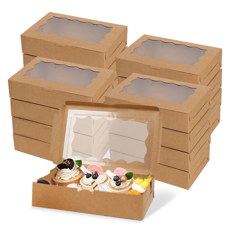 Wedding Supply.Box - 5/10/20 adet kek fırın kutusu pencere