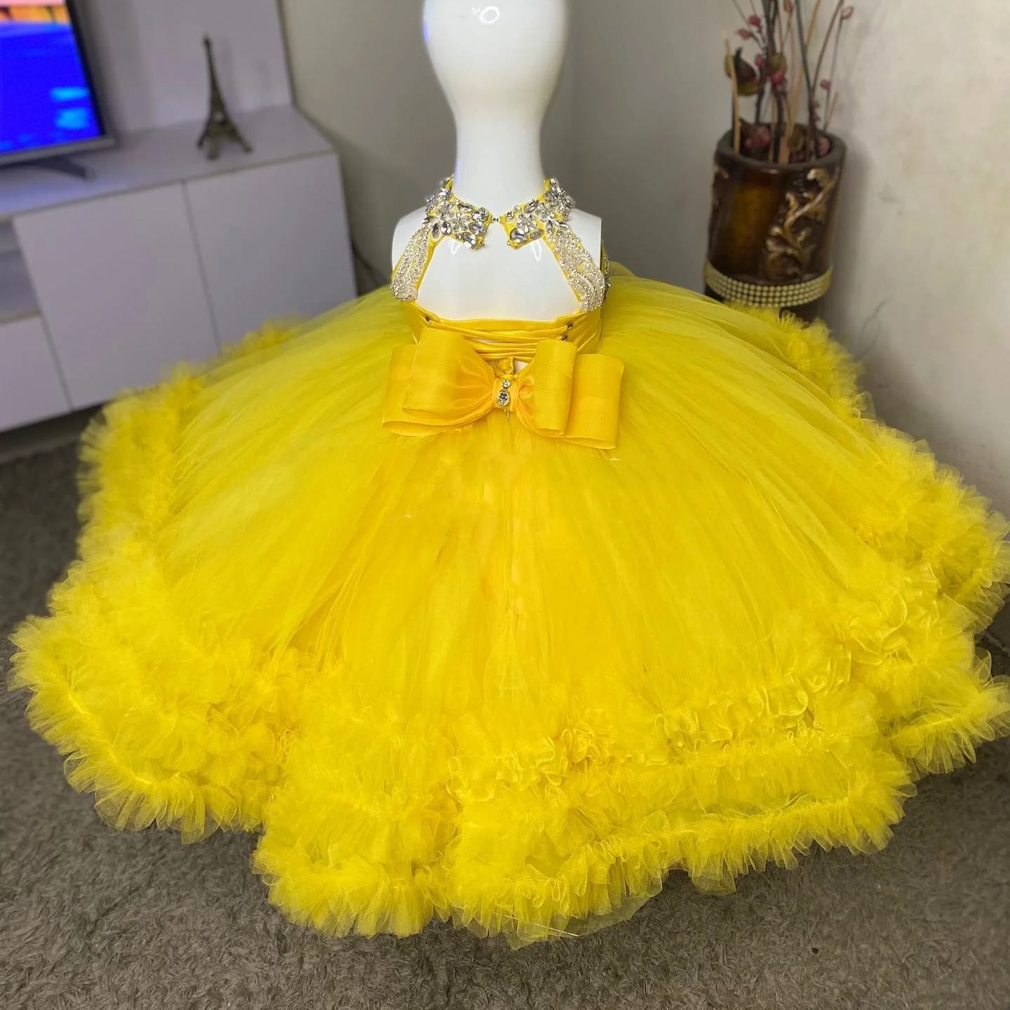 Muhteşem Sarı Çiçek Kız Elbise - Bridal Sash Ribbon incelemesi ve fiyatı