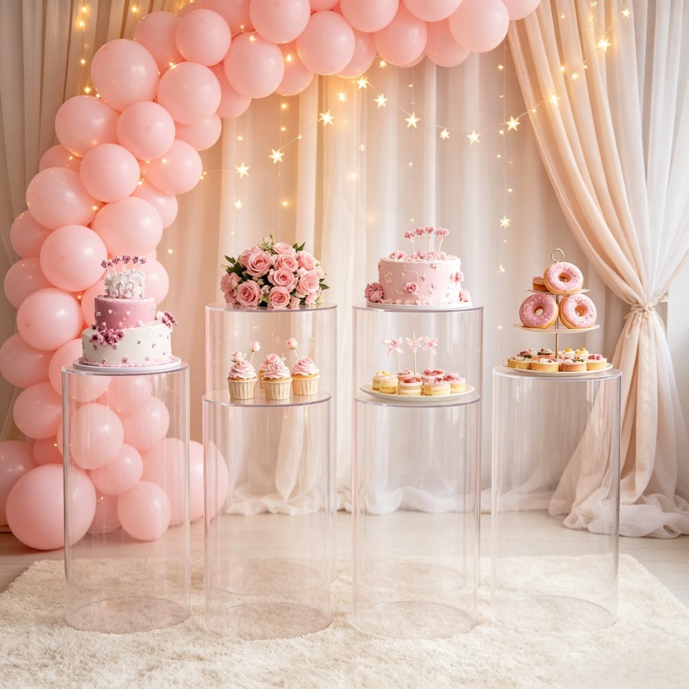 3/5 Adet Beyaz Silindir Kaide  - Wedding Party Supply incelemesi ve fiyatı