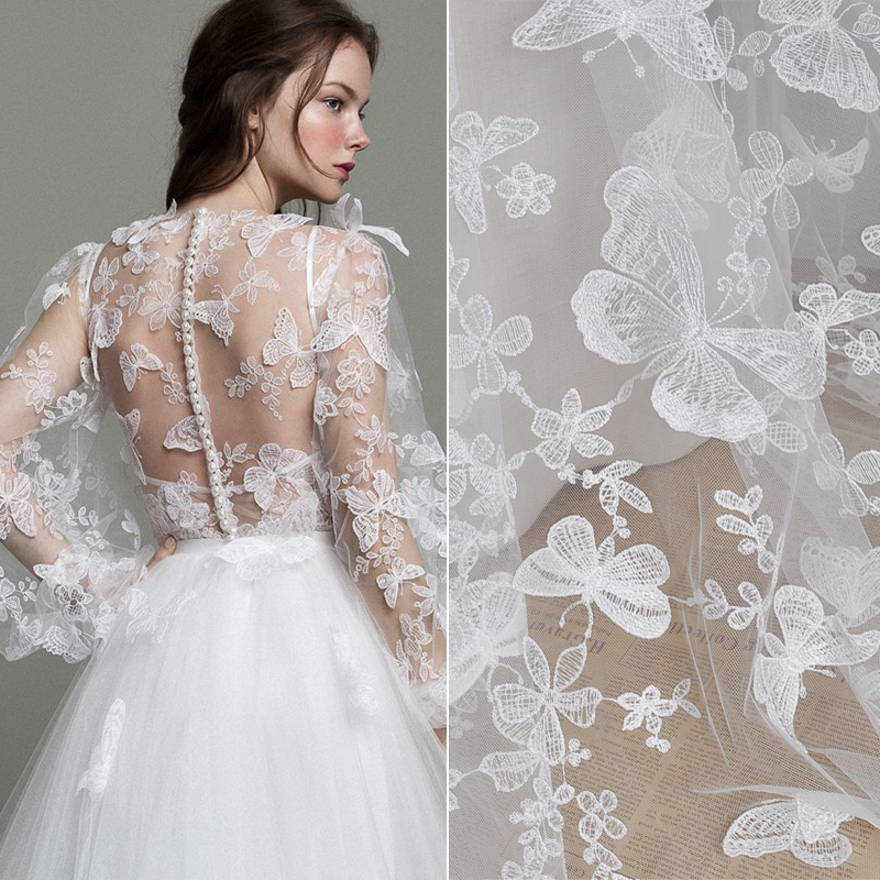 1 Yard 3D Kelebek Nakış Tül Da - Wedding Water Supply incelemesi ve fiyatı